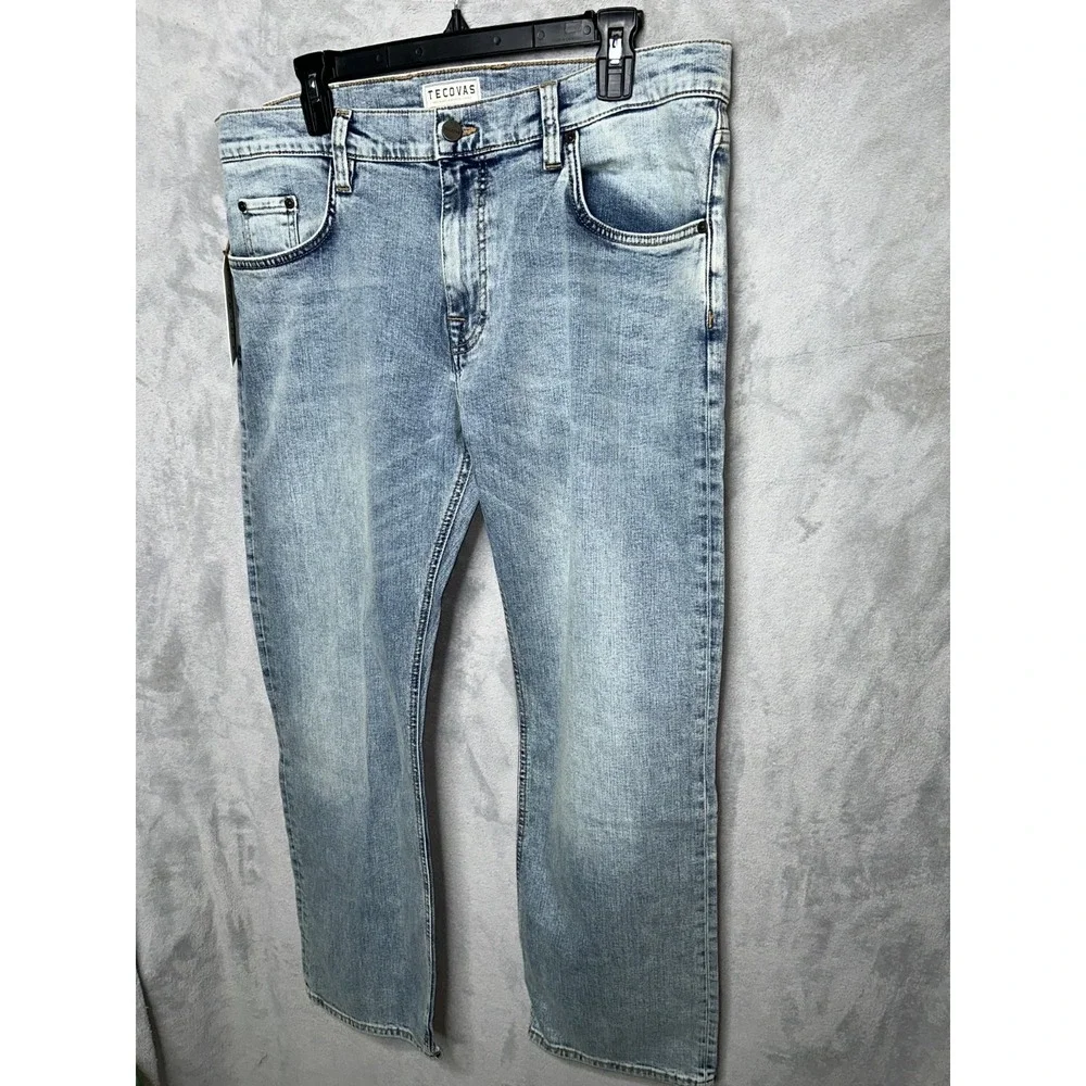New Tecovas Jeans Men's 36x30 Light Blue Premium Standard Slim Cut Slim jean